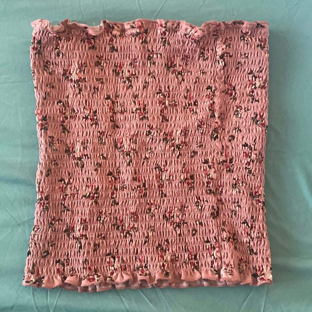 ORANGE KISS Floral Tube Top